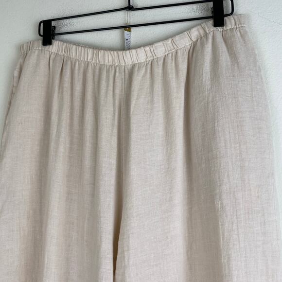 Bryn Walker 100% Linen Pants Size XXL Light Beige Wide Leg Full Length Lagenlook - Picture 5 of 12